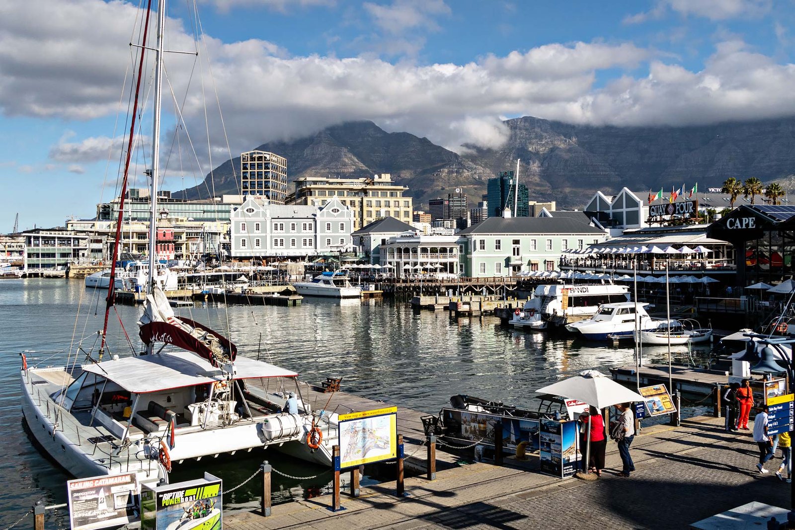 V&A Waterfront with Table Mountain in the background.