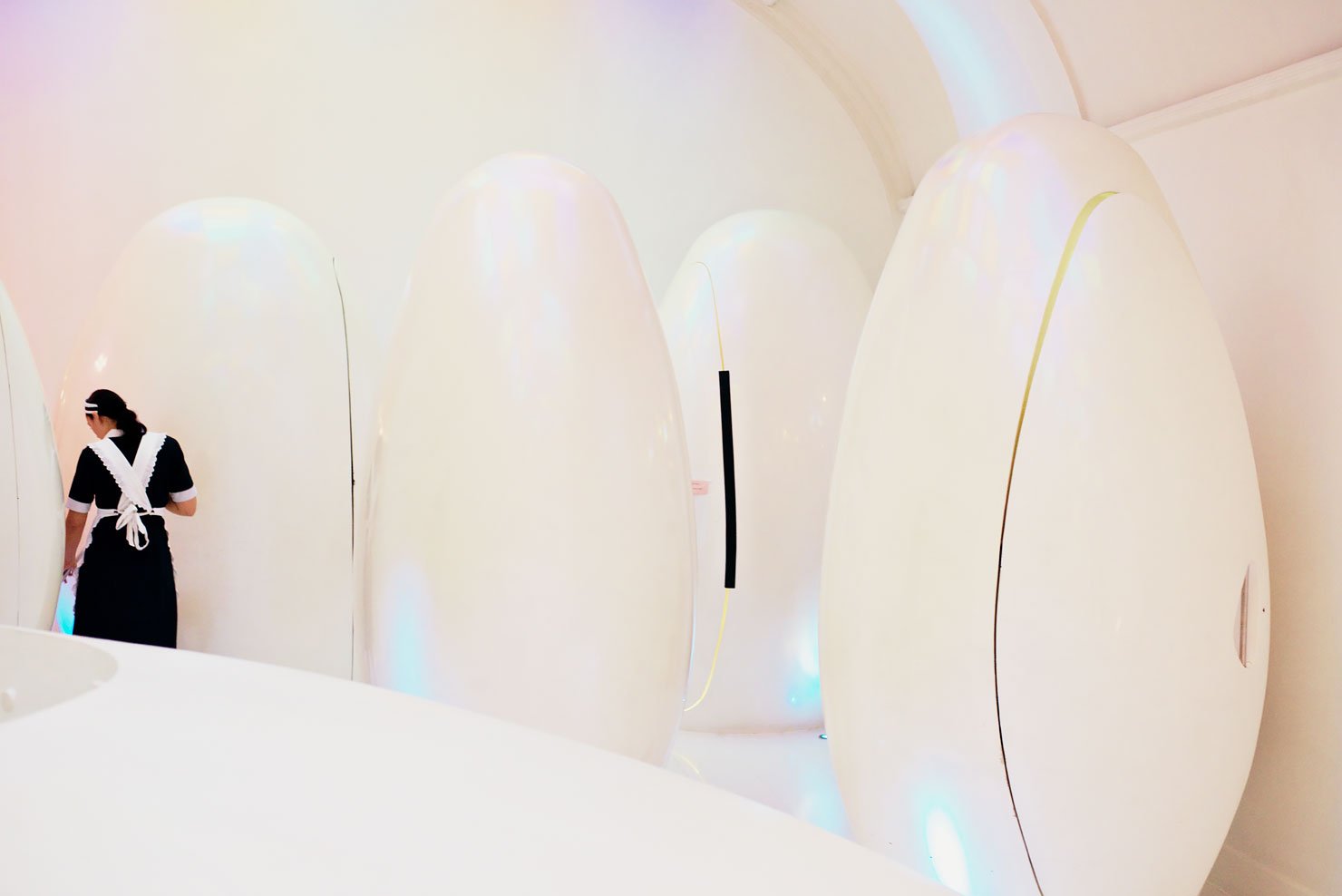 Egg-shaped toilets at Sketch in London