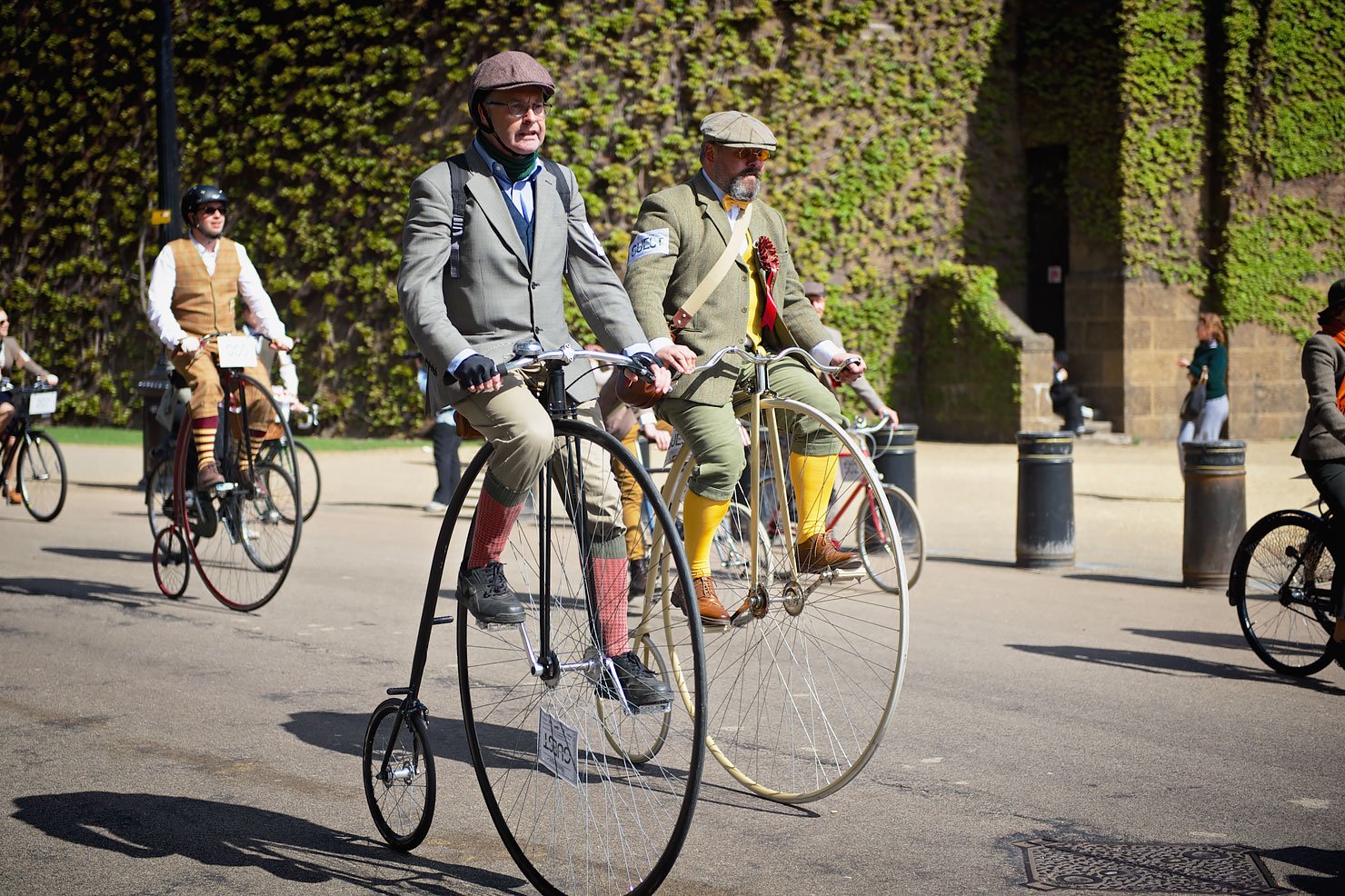 The Tweed Run London 2015: London's most stylish bike ride - Men on high wheelers