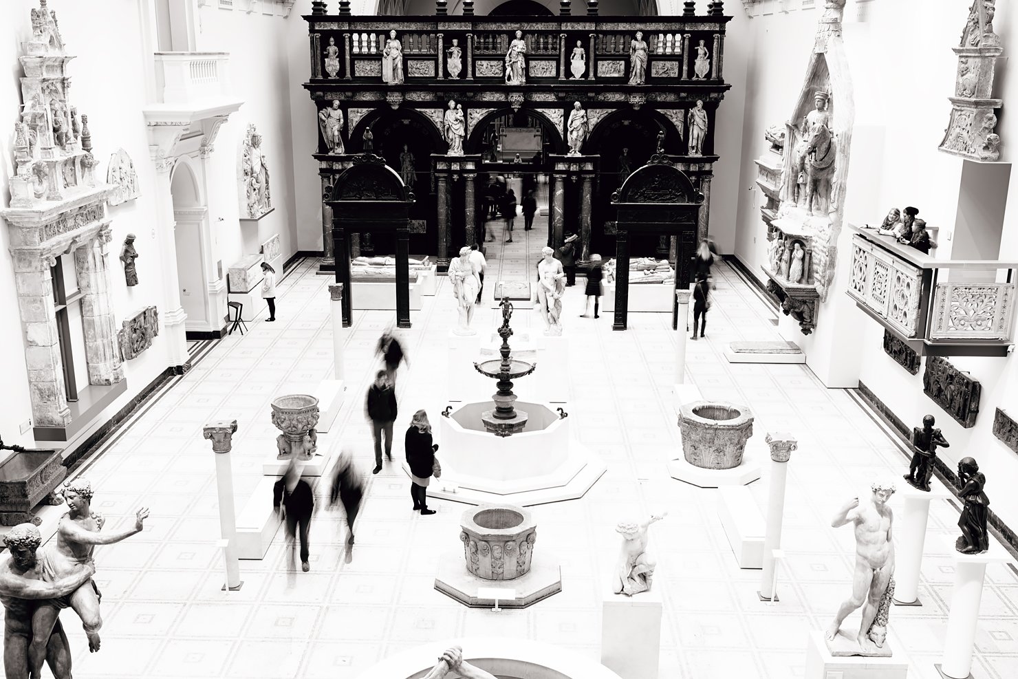 V&A (Victoria and Albert) Museum in London in Black & White