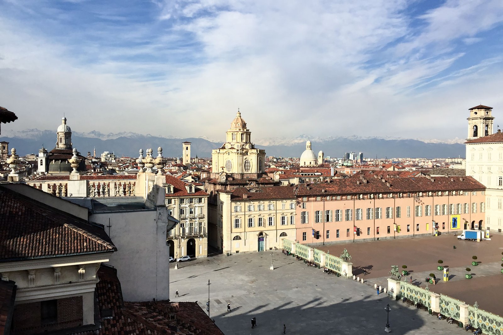 The panoramic view from the tower of Palazzo Madama in Turin.