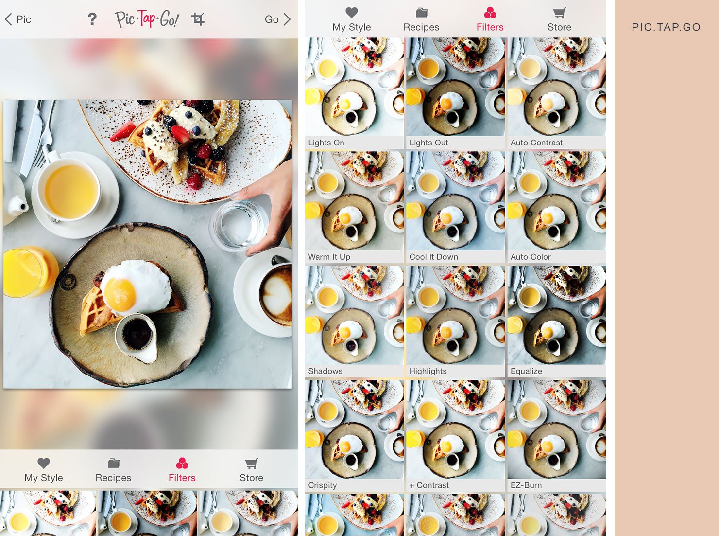 5 Steps and 5 Apps for better Instagram photos - Editing app Pic.Tap.Go