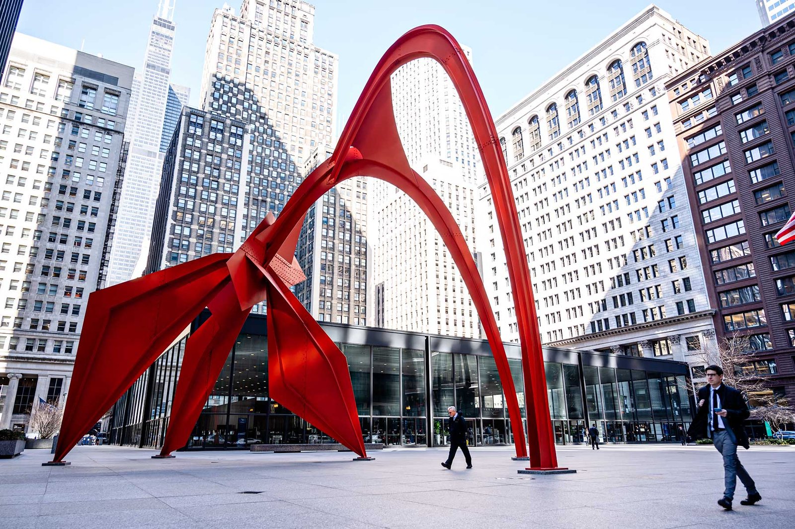 Flamingo by Alexander Calder, public art in The Loop, Chicago. The 15 Best Things to Do and See in Chicago