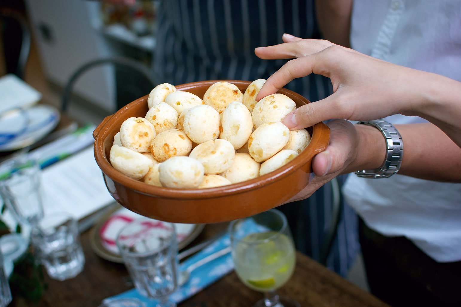 Pao de queijo at the Brazilian Supper Club with MasterChef Dhruv Baker and rice brand Tilda