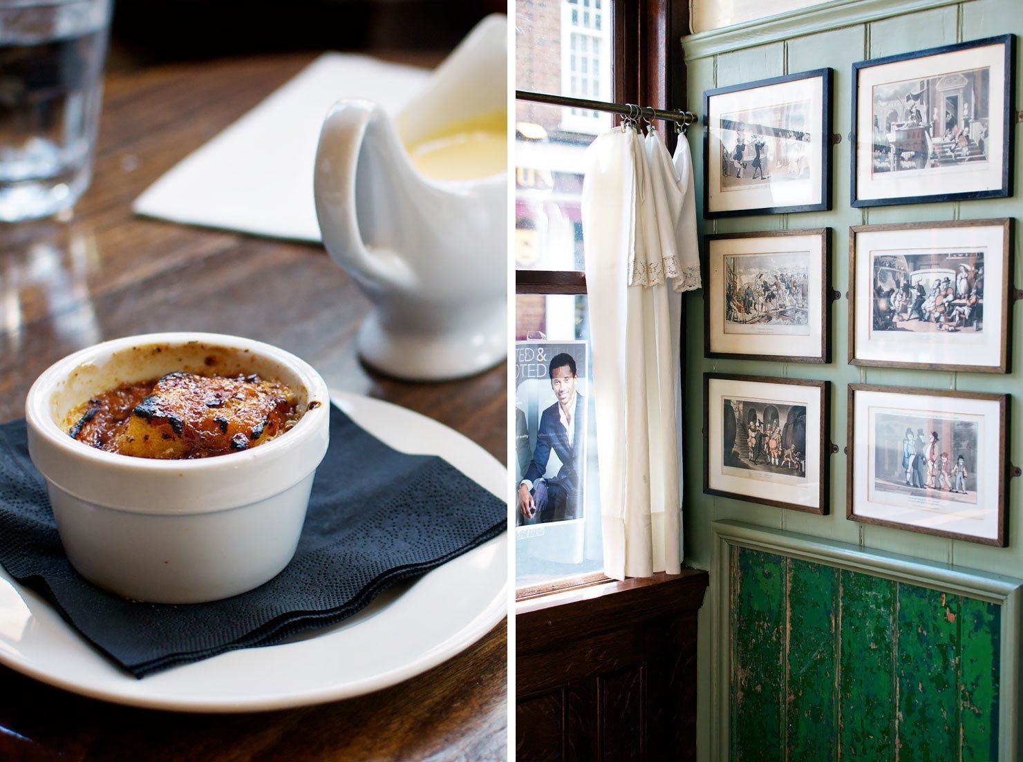 Review Eating London East End Food Tour: The English Restaurant - bread and butter pudding with rum custard