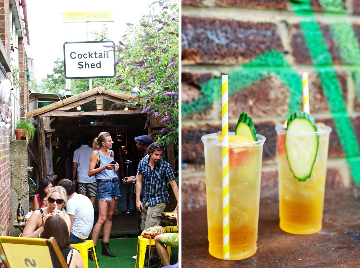 Cocktail Shed serving gin cocktails at Street Feast Dalston Yard