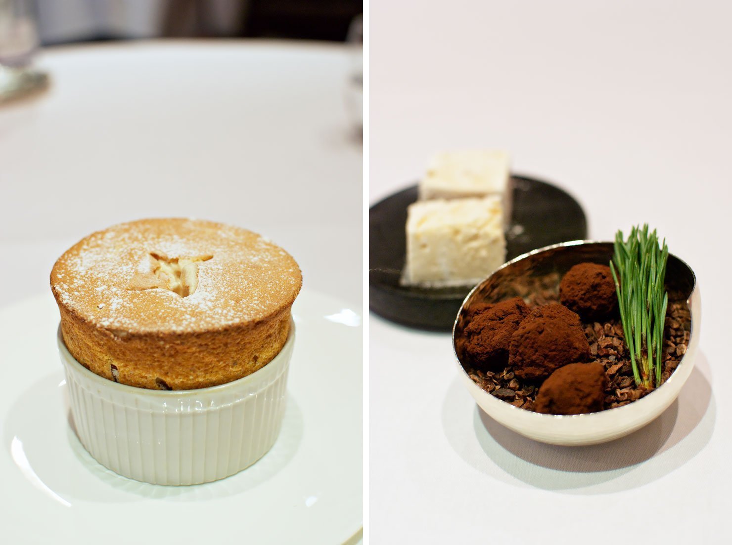 Review of a TRULY luxurious gift experience at The Square Restaurant in London. Dessert: caramalized orange soufflé.