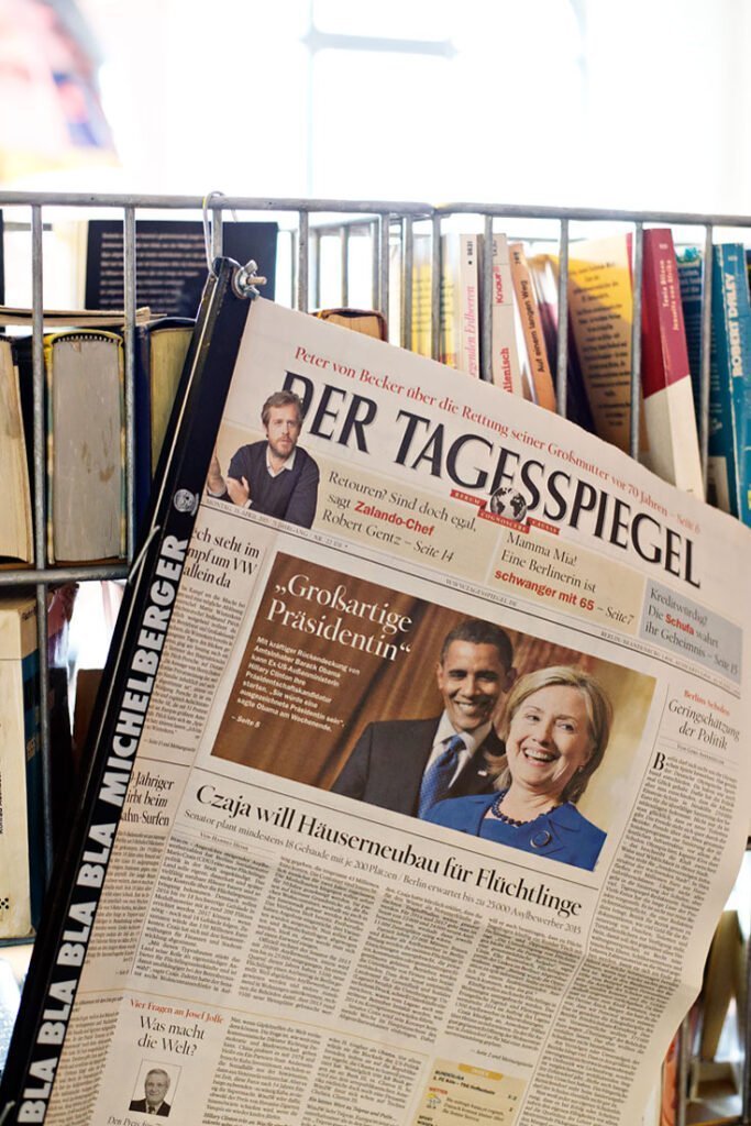 Michelberger Hotel - design boutique hotel in Berlin. German newspaper Der Tagesspiegel: Hillary for President.
