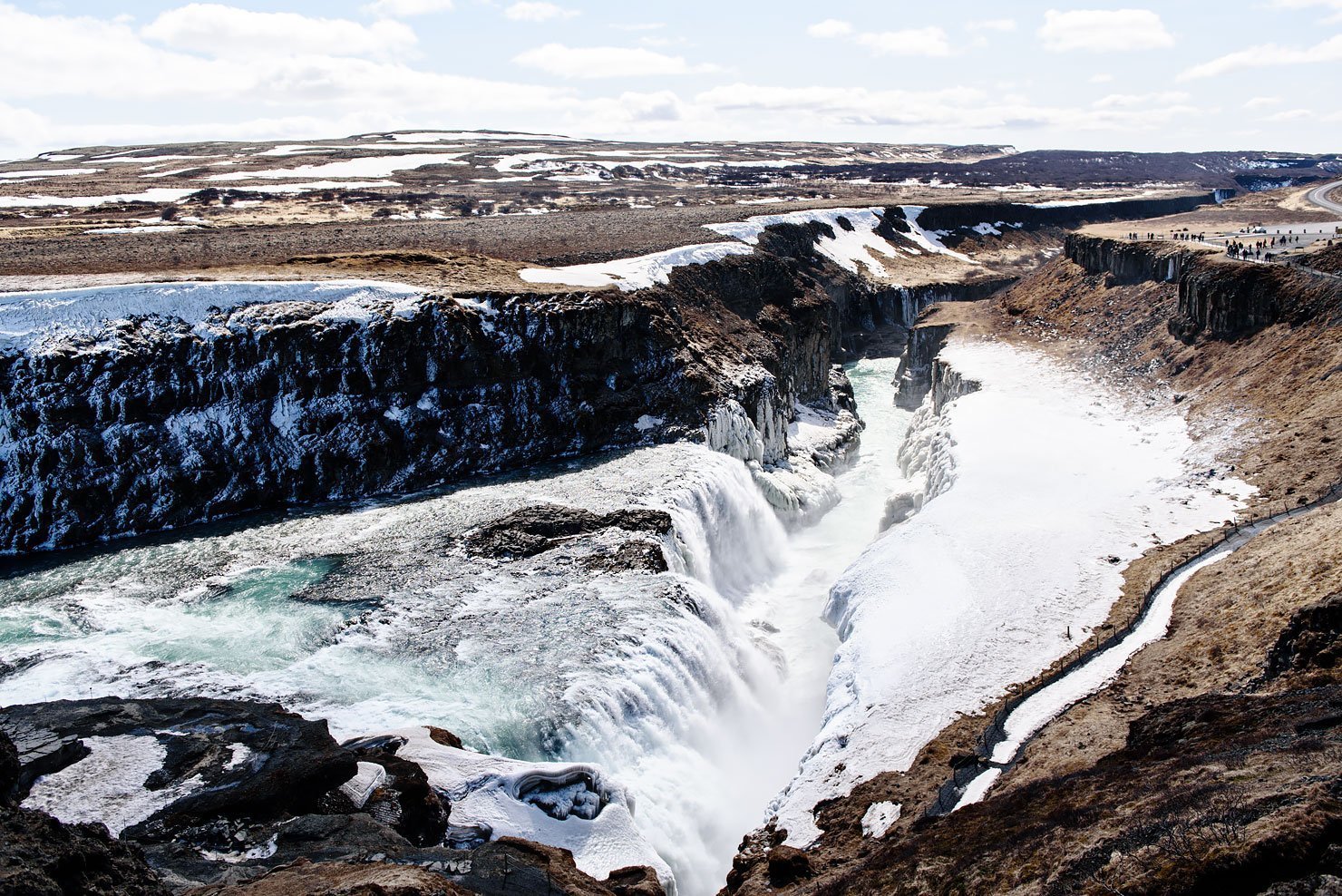 Road Trip in Iceland - The Golden Circle. Gullfoss Waterfall.