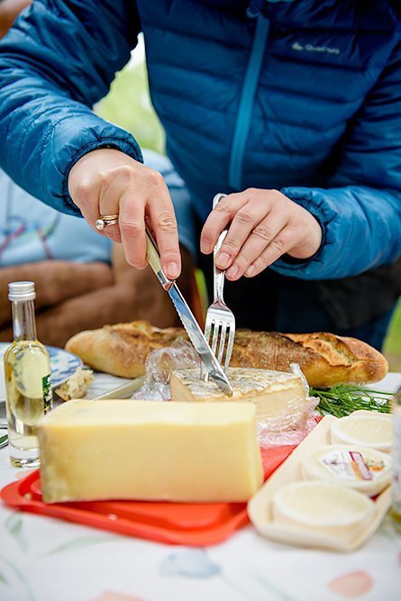 3 Amazing foodie experiences in the Dordogne Valley and Correze - A Gourmet Picnic overlooking the Valley with French cheese and bread.