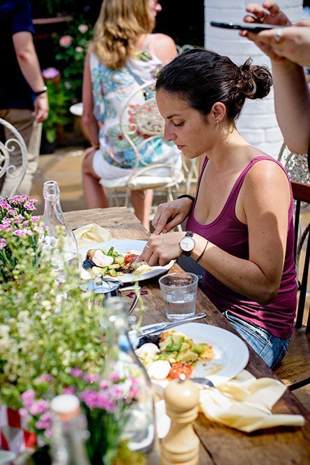 Brunch at The Quince Tree Cafe at the Clifton Nurseries in Maide Vale, London