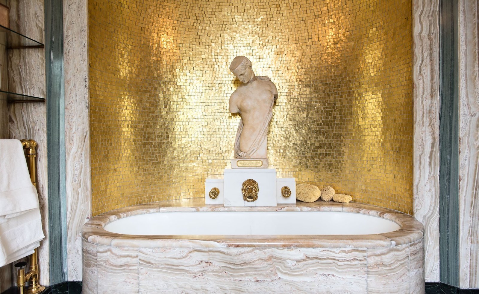 Golden bathroom at Eltham Palace in London