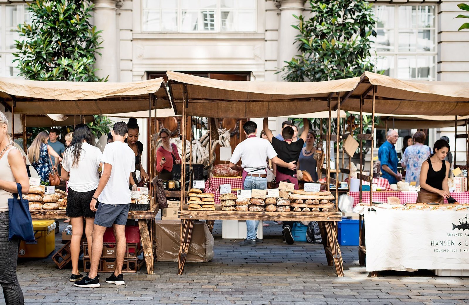 The Slow Food & Living Market in the inner courtyard of the Rosewood London hotel in Holborn. 