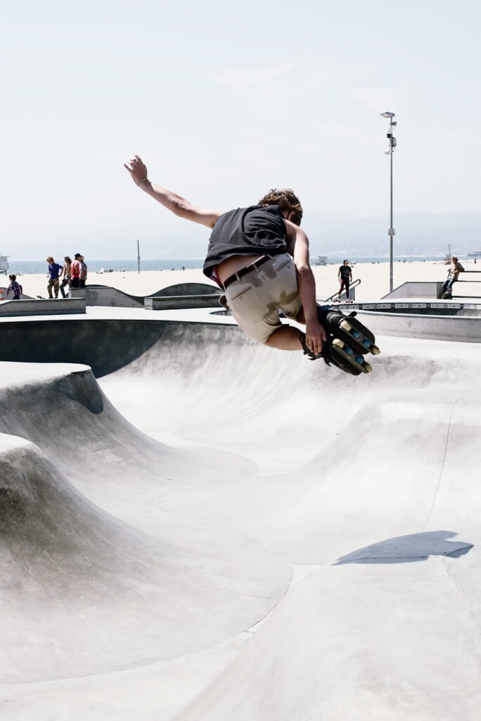 My 10 Favorite Things to do in LA | Skater jumping at the Venice Skate Park in Los Angeles