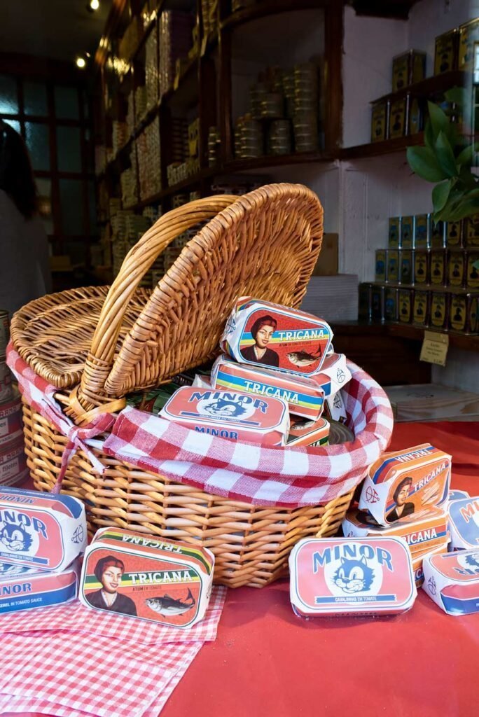 Shopping in Lisbon in 3 days  - Conserveira de Lisboa selling canned fish with the colorful vintage packaging