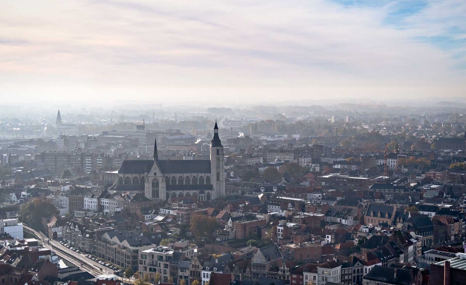 Skywalk with panoramic view at the top of the St Rumbold's Tower (Sint-Romboutstoren). View of Mechelen. Read my blog post '11 Great Things to Do in Mechelen, Belgium' for more tips