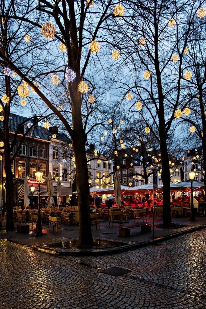 Onze Lieve Vrouweplein with Christmas decorations in Maastricht | Maastricht City Guide: The best things to Do & Hotels in Maastricht, Netherlands