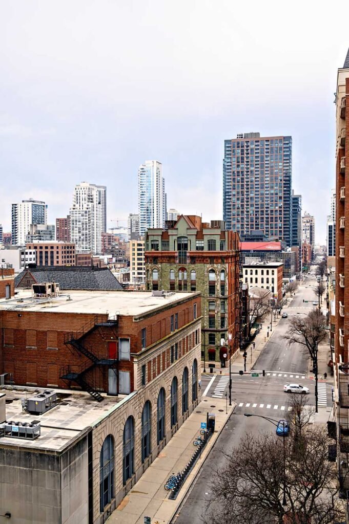 View of Chicago from my room at the Dana Hotel and Spa in Downtown Chicago - now the Eurostars Magnificent Mile