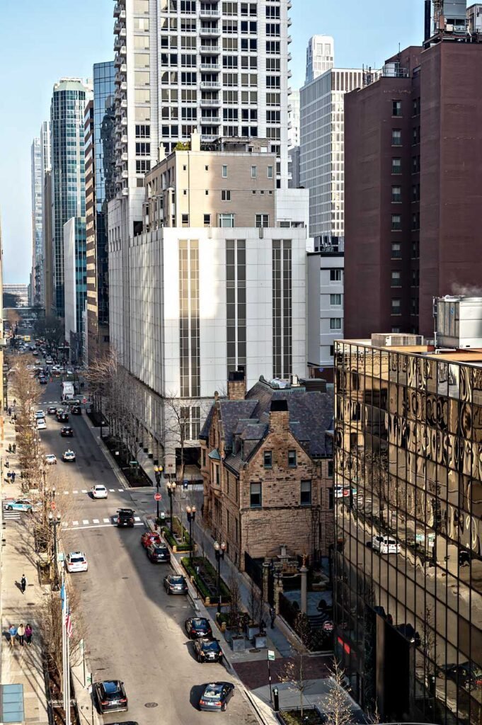 View of my room at the Dana Hotel and Spa in Downtown Chicago. Now called the Eurostars Magnificent Mile.