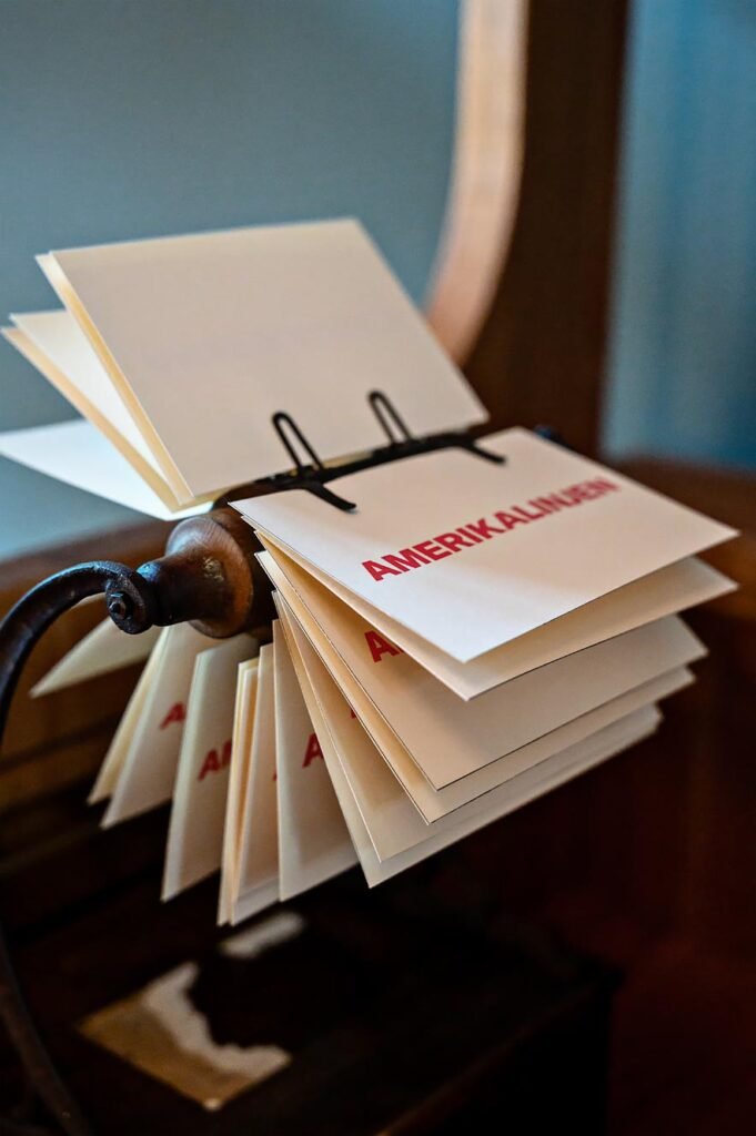 Rolodex in the Heritage Room of hotel Amerikalinjen in Oslo, Norway.
