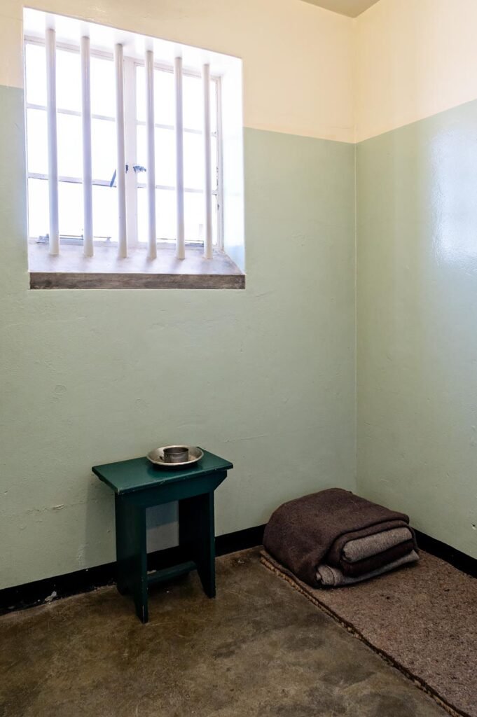 Nelson Mandela's Cell on Robben Island in Cape Town, South Africa.