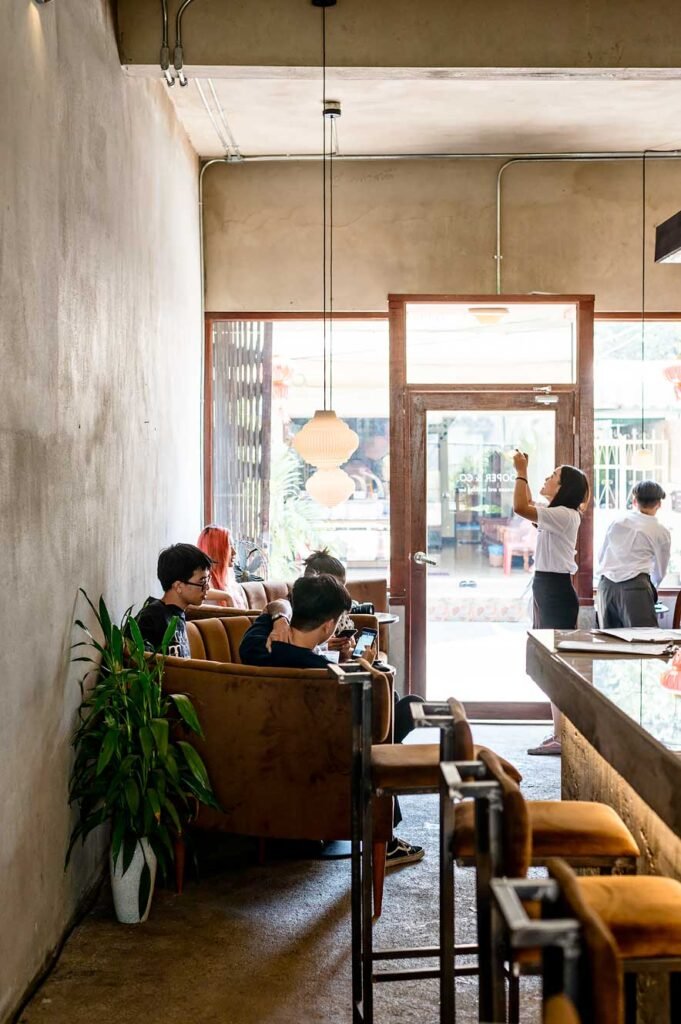 Looper Co. is a popular minimalist café in Chiang Mai combining their love for good coffee and cocktails