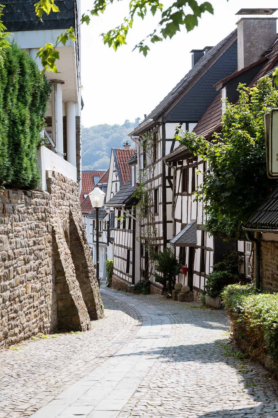 Middeleeuwse oude stad van Kettwig in Essen Duitsland
