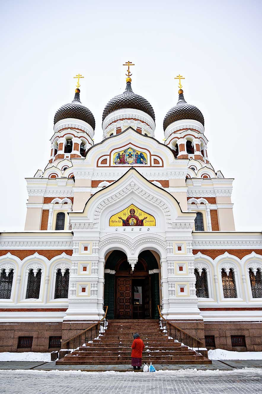 Tallinn in de Winter Alexander Nevsky Kathedraal