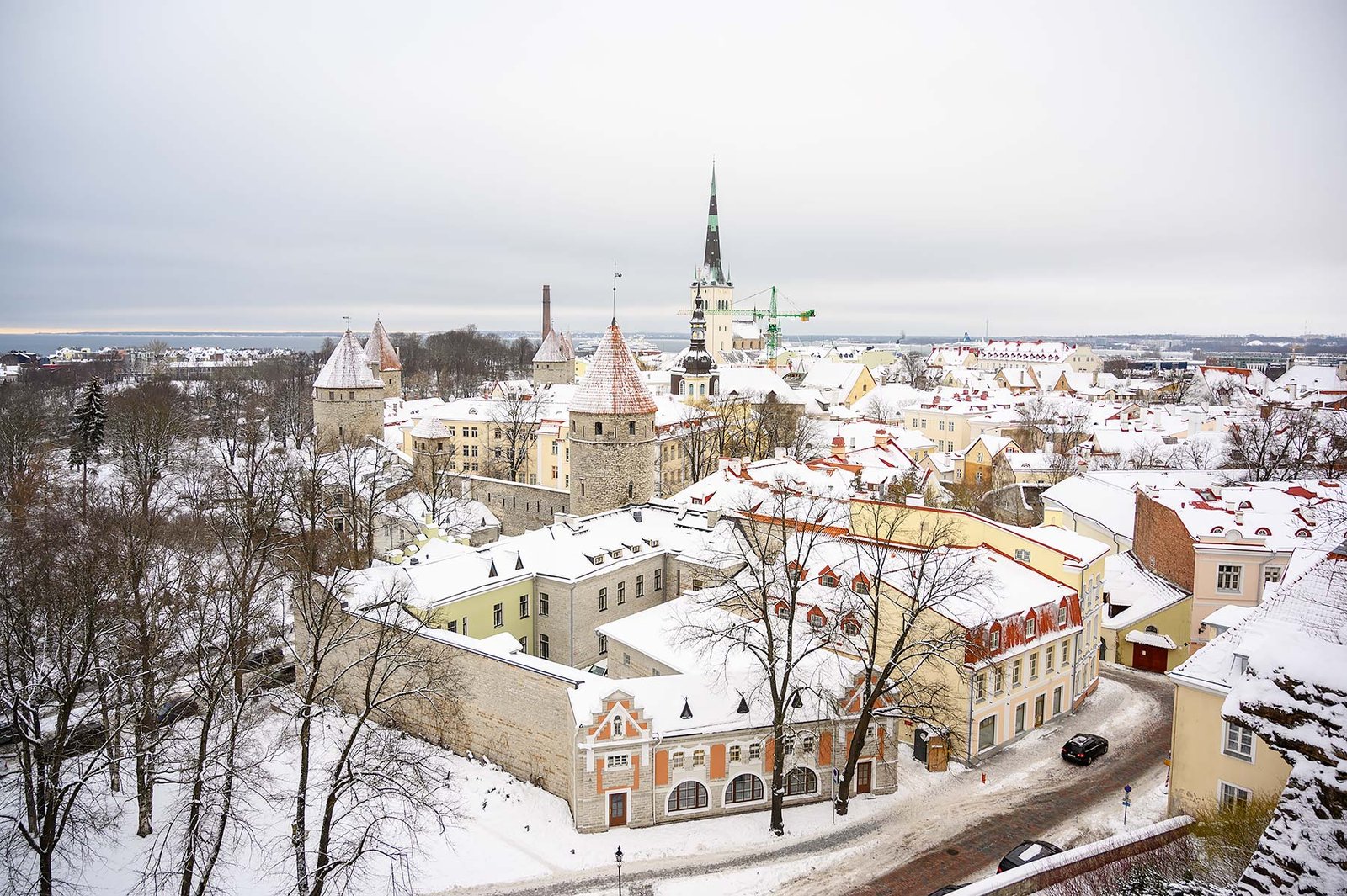 Patkuli uitkijkpunt op Tallinn in de winter met sneeuw
