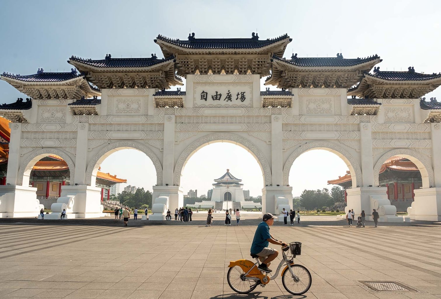 Front gate at the Chiang Kai shek memorial hall in Taipei. Must see on your Taiwan itinerary