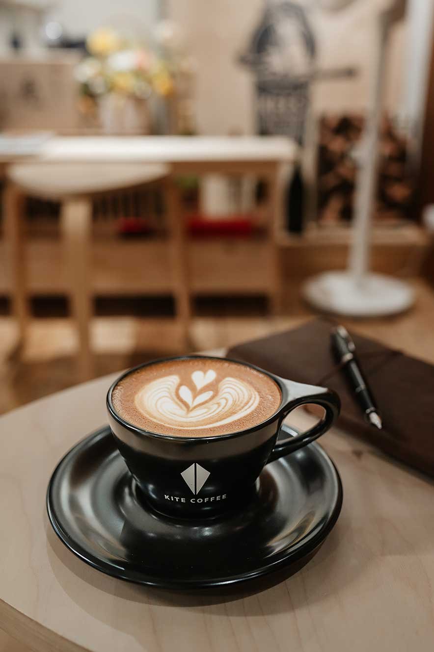 Cappuccino bij Kite Coffee in Taipei