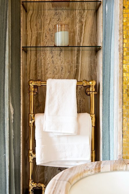 Golden bathroom at Eltham Palace in London