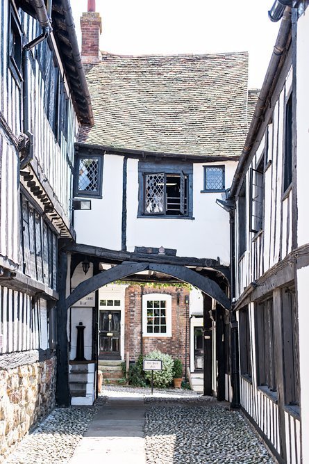 The picture perfect streets of Rye, England. The Mermaid Inn.