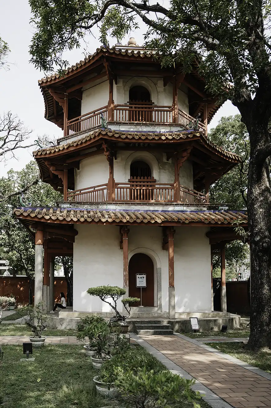 Confucius Temple in Tainan, one of the best temples to visit. Pagoda