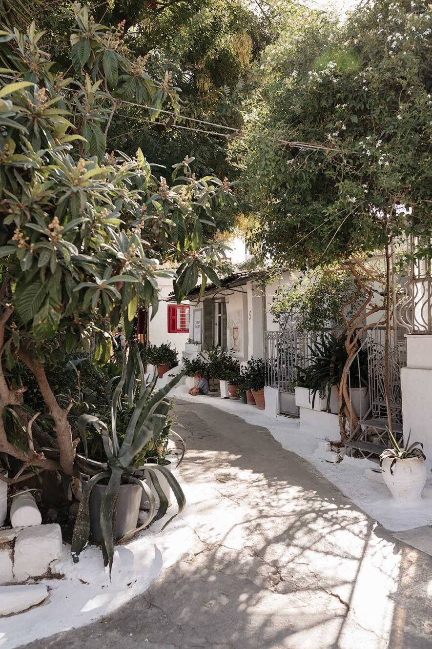 the charming Anafiotika neighbourhood in Athens, Greece