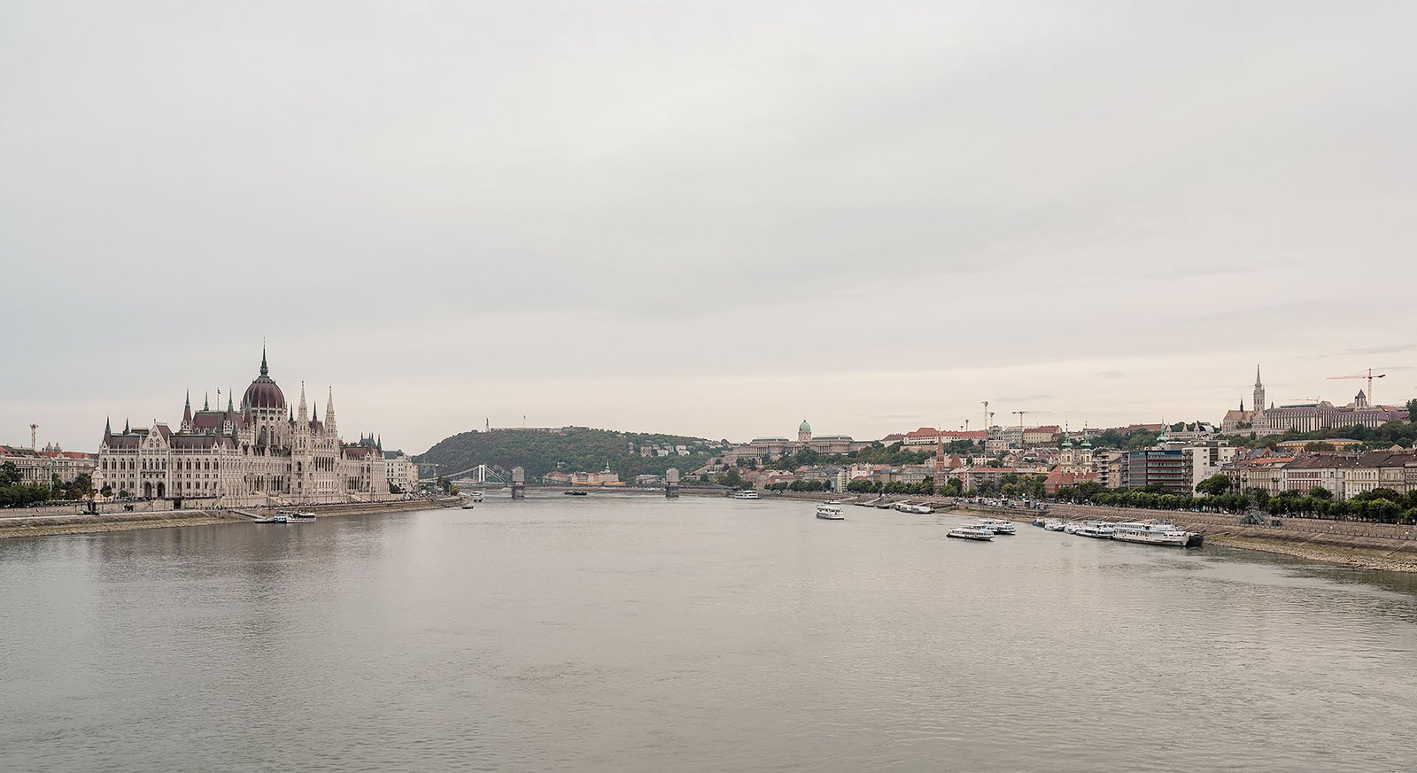 Danube river with both sides of the city Budapest