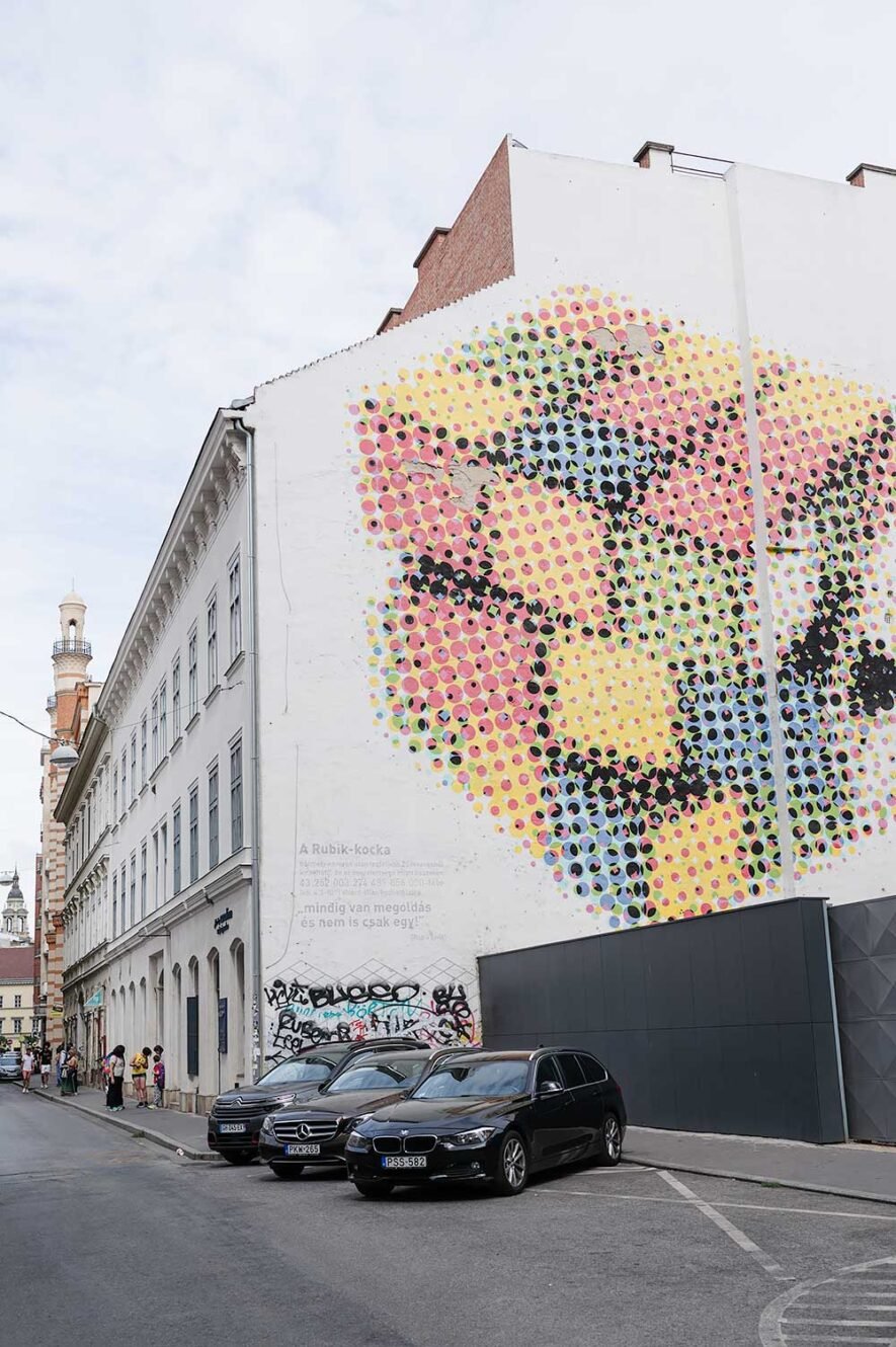 Rubik Cube mural in Budapest