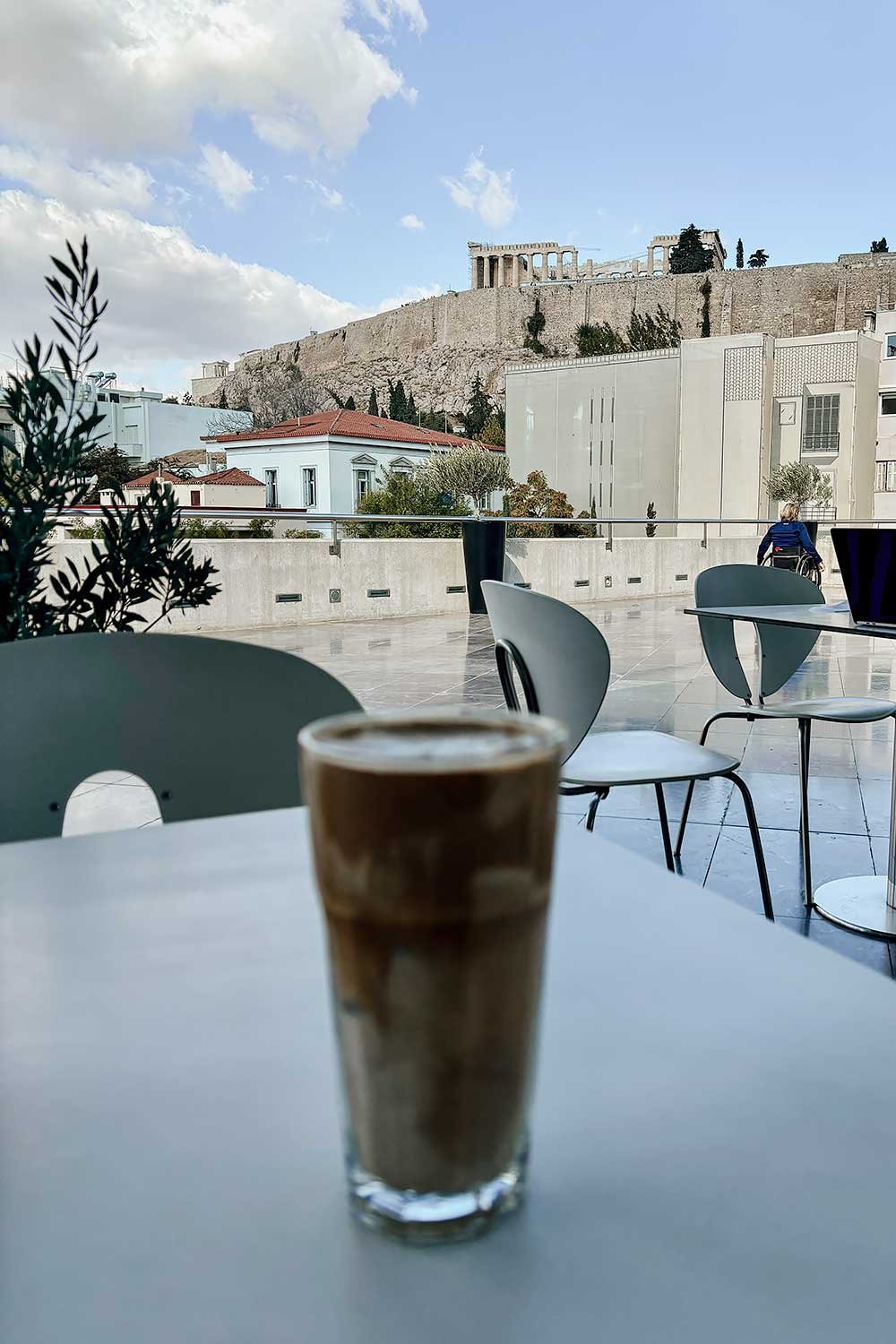 Acropolis Museum Cafe with a view of the Acropolis
