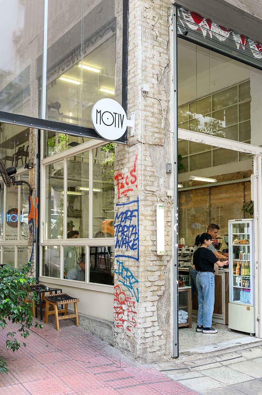 Cafe Motiv in Exarchia where you can get the best coffee in Athens