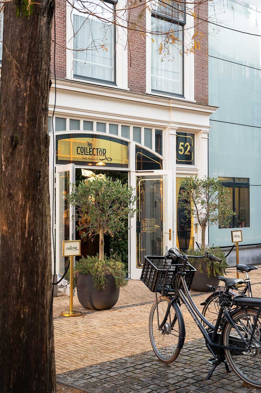 Entrance of The Collector Hotel in The Hague, the Netherlands