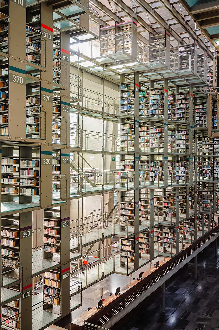 Biblioteca Vasconcelos, a beautiful library in Mexico City. One of the best places to visit