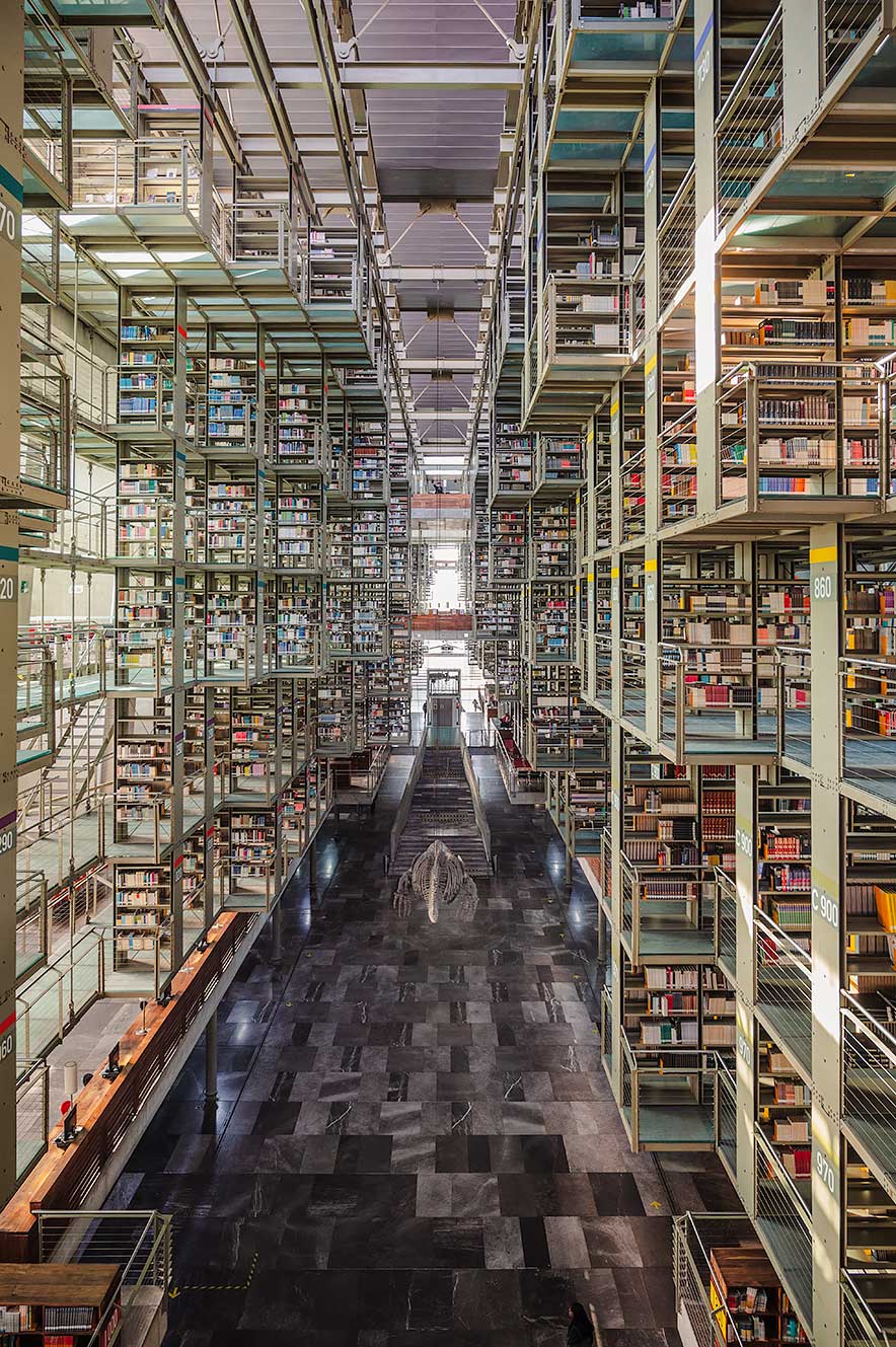 Biblioteca Vasconcelos, a beautiful library in Mexico City. One of the best places to visit