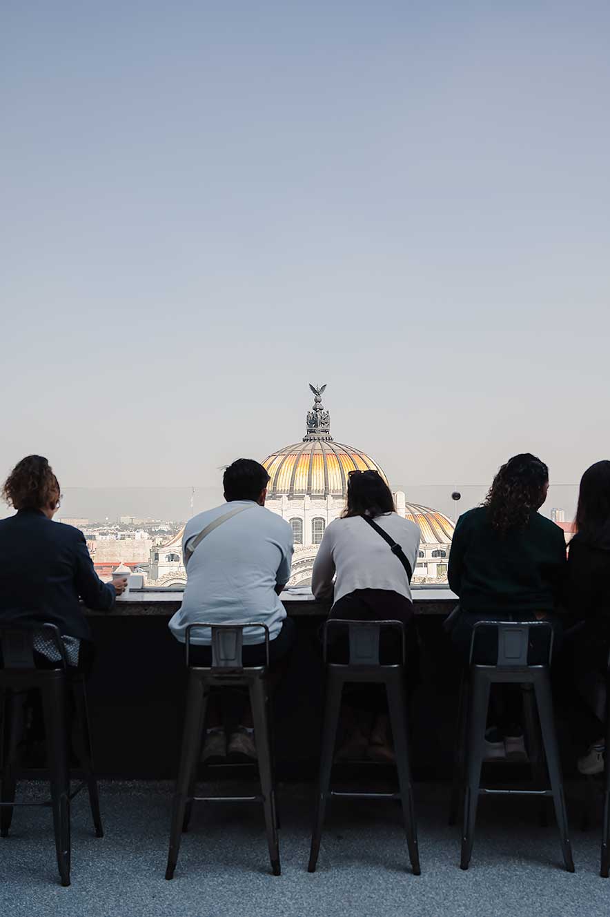 Cafe Finca Don Porfirio with the best view of Palacio de Bellas Artes in Mexico City