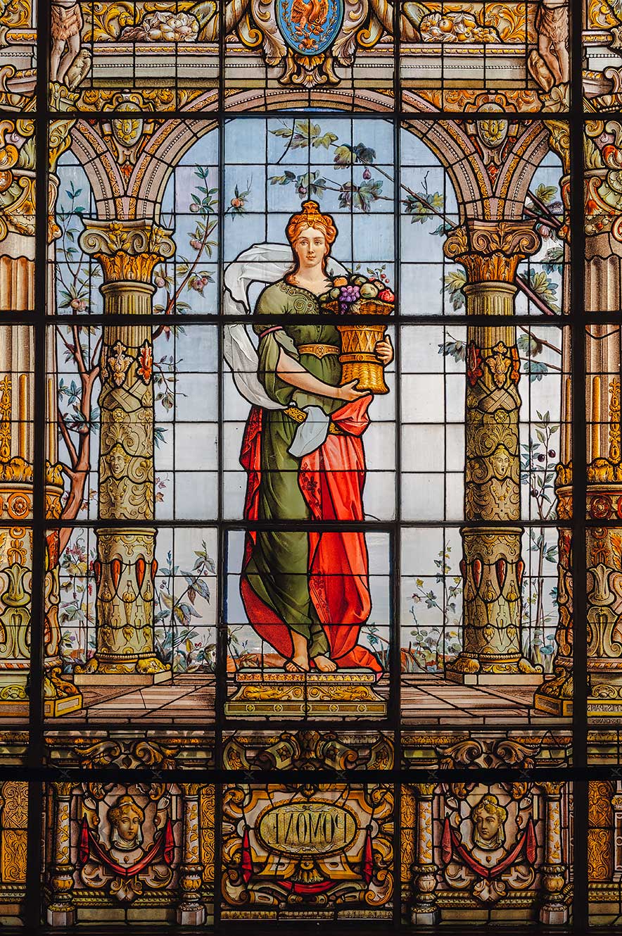 Stained glass window at Chapultepec Castle in Mexico City