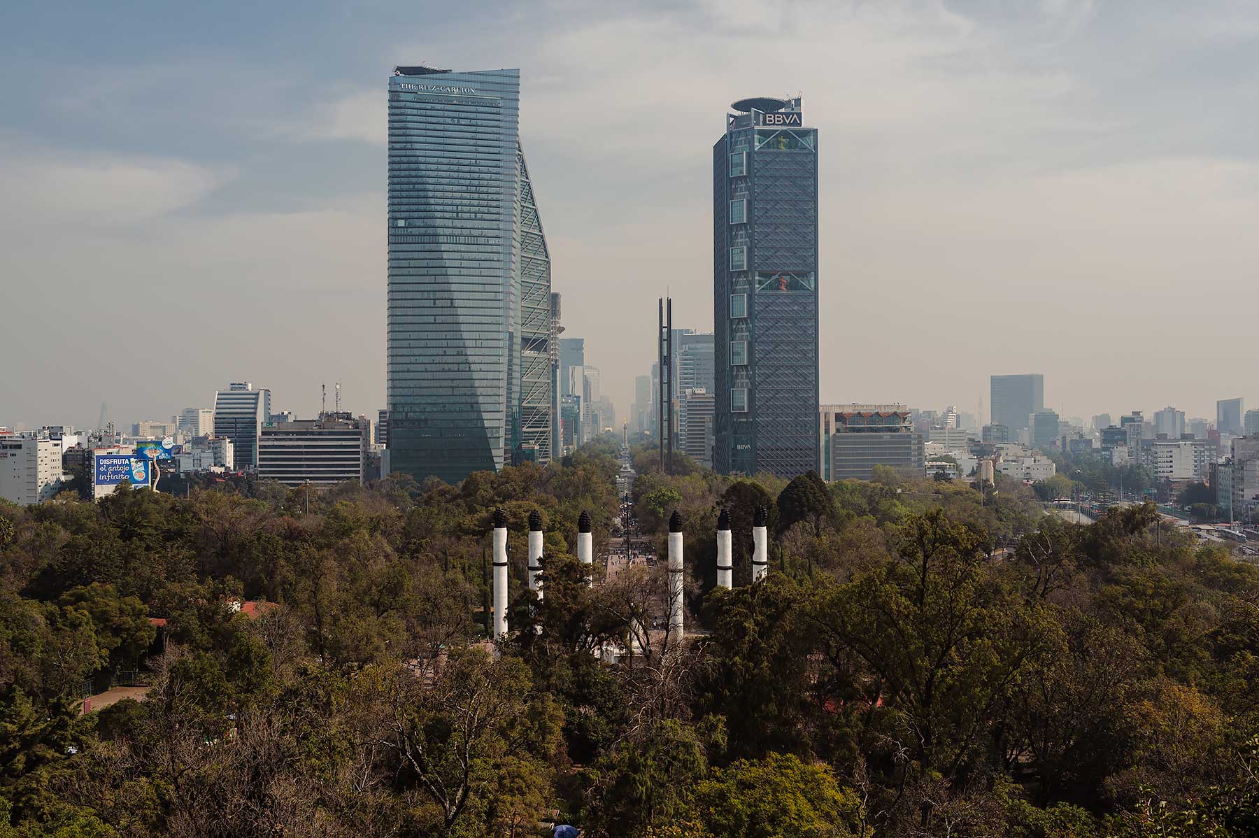 View of the city seen from Chapultepec Castle in Mexico City