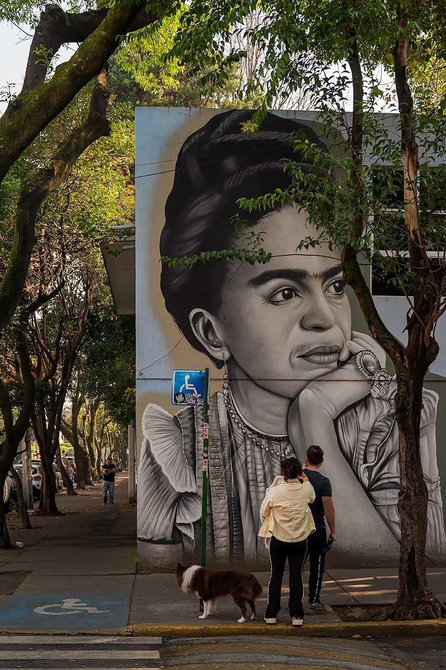 Mural of Frida Kahlo in Coyoacan, Mexico City