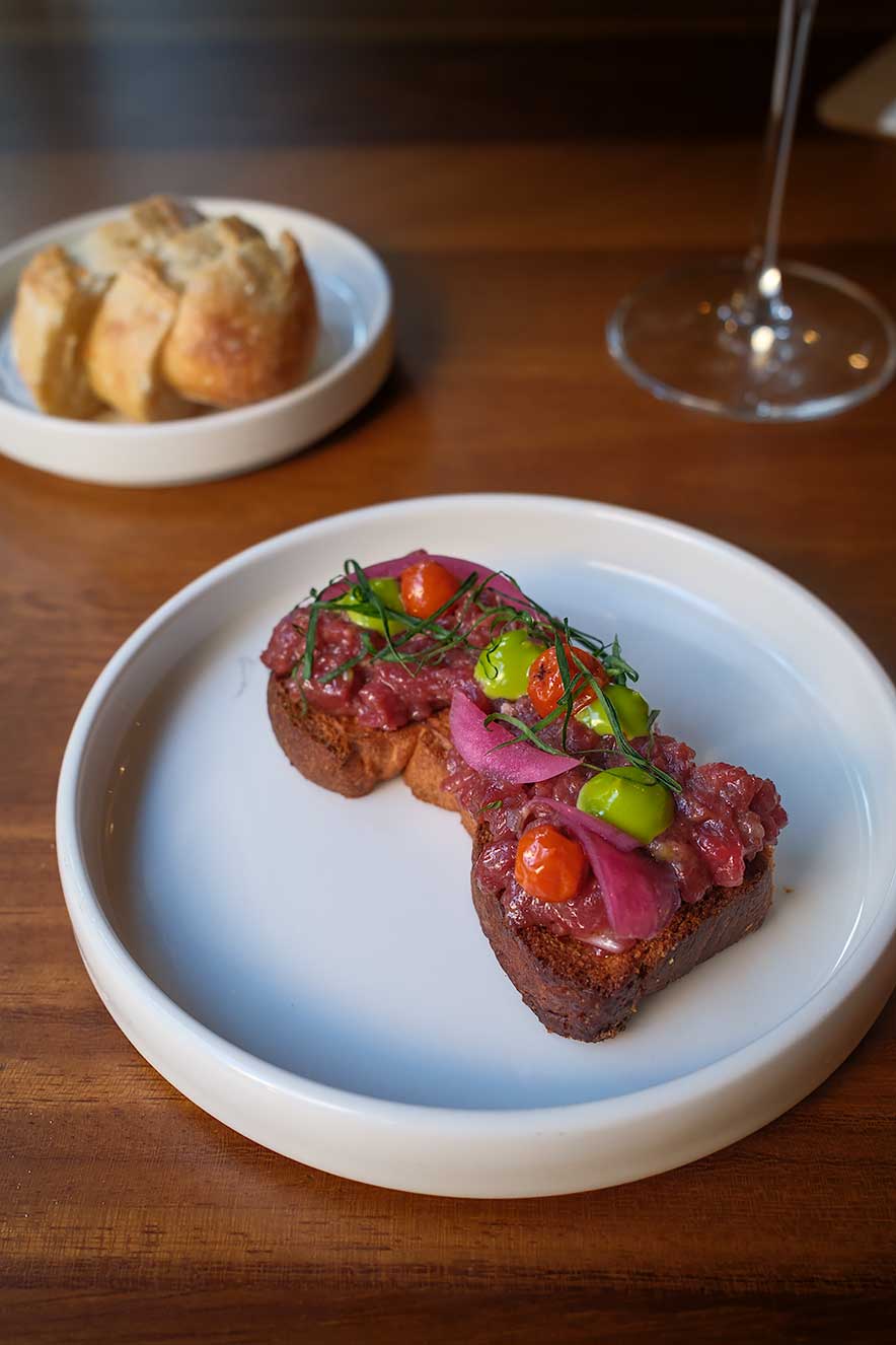 Venison tartare at restaurant Georgie Bistro in Ljubljana