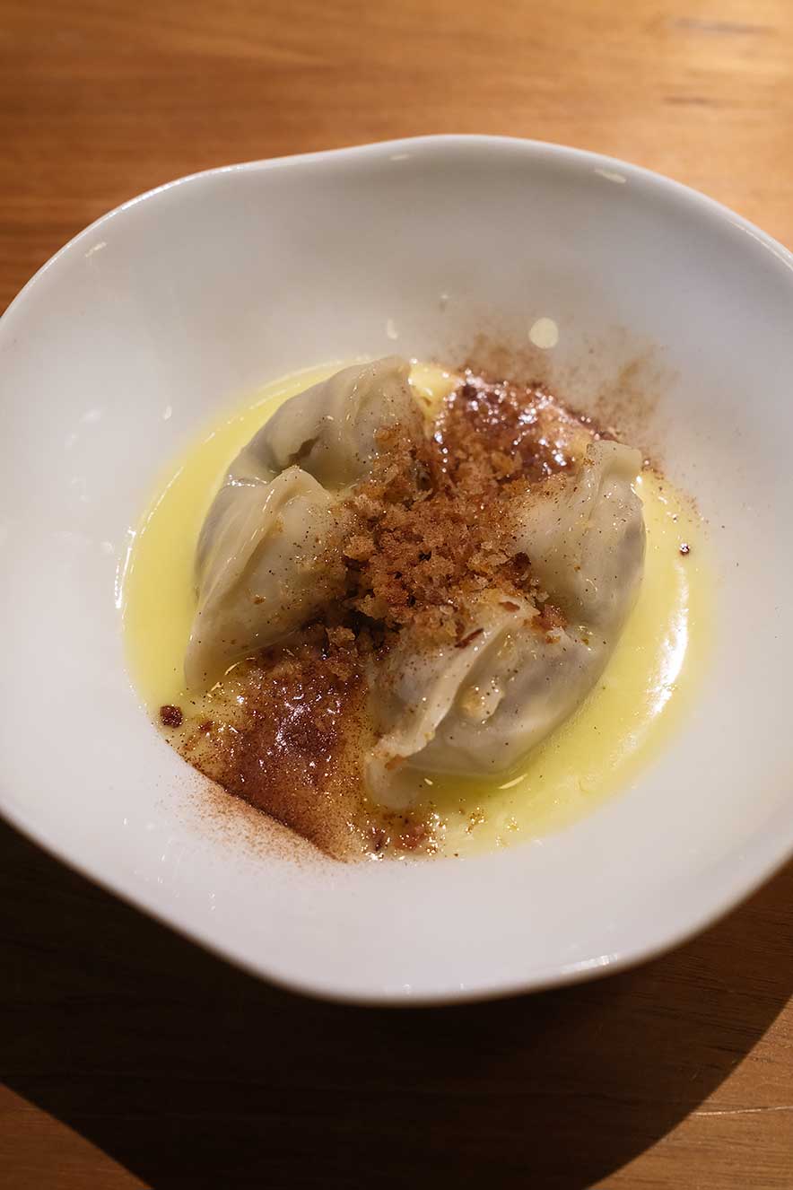Bovski Krafi, Slovenian dumplings as dessert at JAZ by Ana Ros in Ljubljana